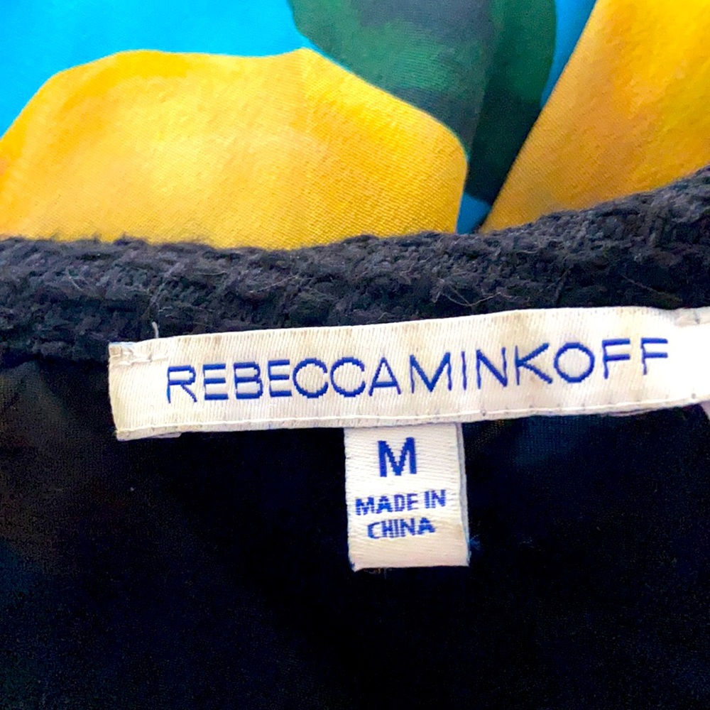 Rebecca Minkoff black cotton short sleeve blouse